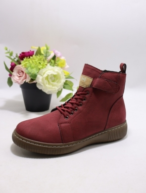 Botki damskie ocieplane na płaskim (36-42) SG966-5 RED