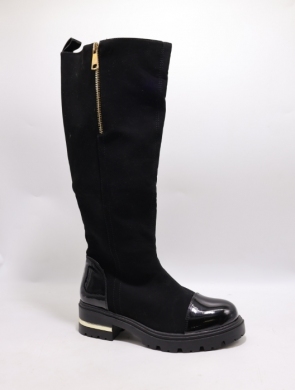 Kozaki damskie ocieplane na płaskim (36-41) LG577 BLACK