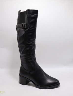 Kozaki damskie ocieplane na obcasie (36-41) SG-369 BLACK