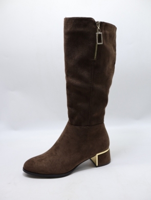 Kozaki damskie na obcasie (36-41) 6912 BROWN