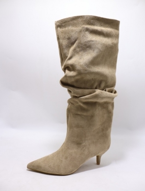 Kozaki damskie na szpilce (36-41) 2512A KHAKI