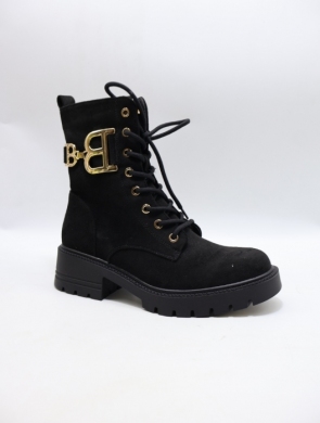 Botki damskie ocieplane na obcasie (36-41) 7028-10 BLACK