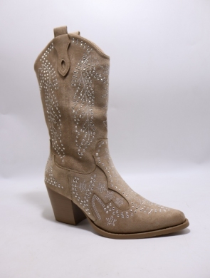 Kozaki damskie na obcasie (36-41) DF052 KHAKI