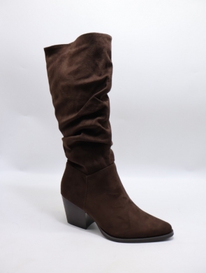 Kozaki damskie ocieplane na obcasie (36-41) WZ-111 BROWN