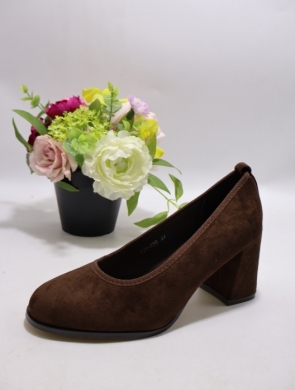 Czółenki damskie na obcasie (36-41) N25-259 BROWN