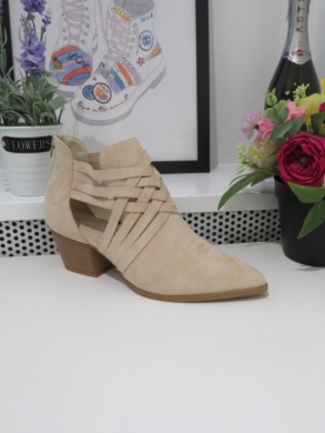 Botki damskie na obcasie (36-41) 8688 BEIGE