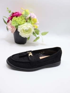 Mokasyny damskie na płaskim (36-41) GO-306 BLACK