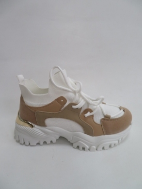 Sneakersy damskie niskie (36-41) J2271 WHITE/BEIGE