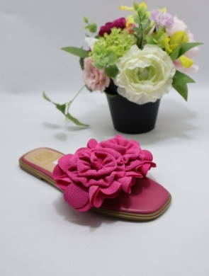 Klapki damskie na płaskim (36-41) BJ718 FUSHIA
