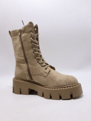 Botki damskie ocieplane na płaskim (36-41) 5808-2 KHAKI