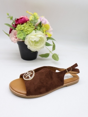 Sandały damskie na płaskim (36-41) J1902 BROWN