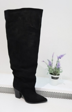 Kozaki damskie na obcasie (36-41) 2573A-1 BLACK