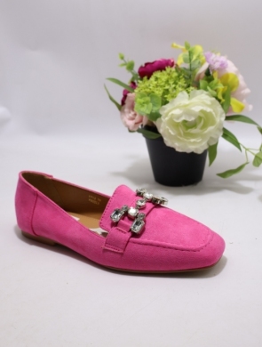 Mokasyny damskie na płaskim (36-41) 1712 FUSHIA