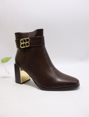 Botki damskie na obcasie (36-41) 6381A BROWN