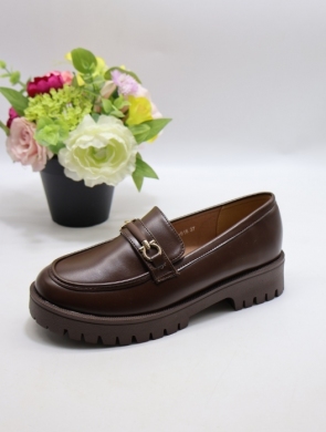 Mokasyny damskie na płaskim (36-41) V-918 BROWN
