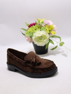 Mokasyny damskie na płaskim (36-41) 2-370 BROWN
