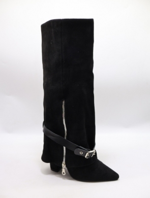 Kozaki damskie na obcasie (36-41) 2502A-1 BLACK