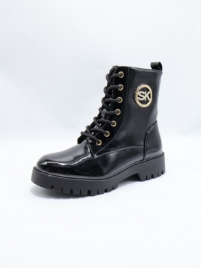 Botki damskie ocieplane na płaskim (36-41) SA3157-20 BLACK