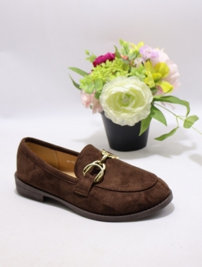 Mokasyny damskie na płaskim (36-41) H8-1027 BROWN