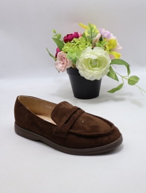 Mokasyny damskie na płaskim (36-41) 77-519 BROWN