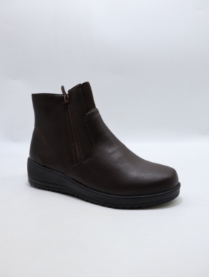 Botki damskie ocieplane na płaskim (39-43) DW33-A10 BROWN