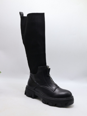 Kozaki damskie na płaskim (36-41) 9053 BLACK