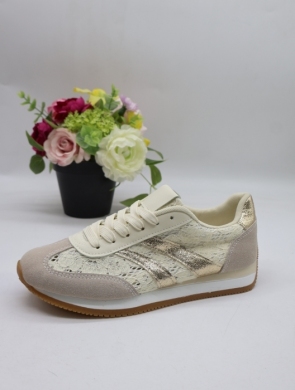 Buty sportowe damskie na płaskim (36-41) 8-252 BEIGE