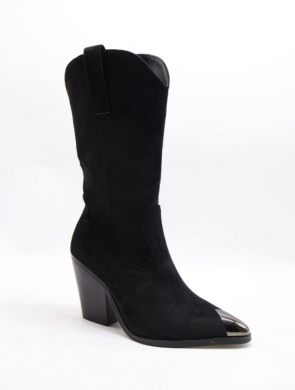Botki damskie na obcasie (36-41) 9352A BLACK