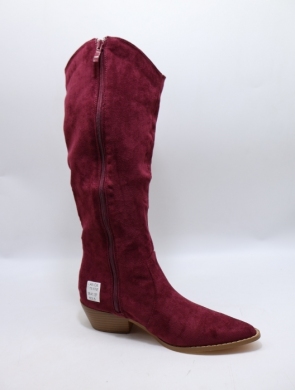 Kozaki damskie na obcasie (36-41) T179 WINE
