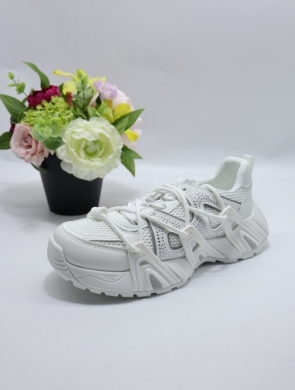 Buty sportowe damskie na płaskim (36-42) B2076 WHITE