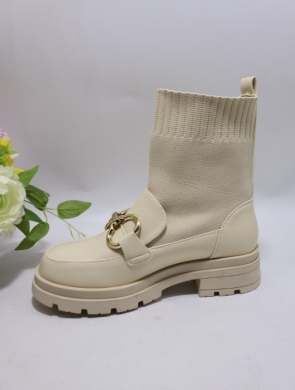 Botki damskie na płaskim (36-41) 8025 BEIGE