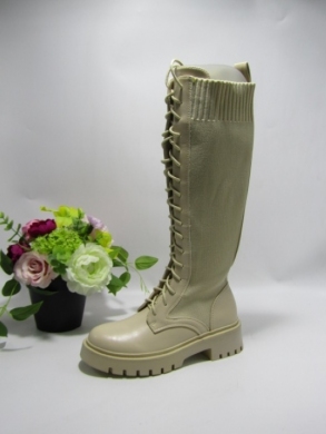 Kozaki damskie na płaskim (36-41) SJ588 BEIGE
