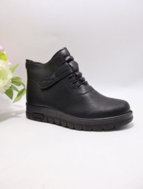 Botki damskie ocieplane na płaskim (37-42) W77-5 BLACK