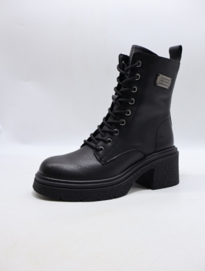 Botki damskie ocieplane na obcasie (36-41) B-124 BLACK-SKO