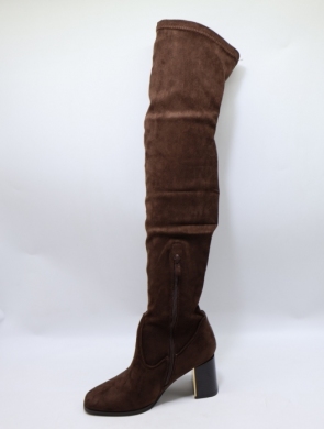 Kozaki damskie na obcasie (36-41) 1623 BROWN