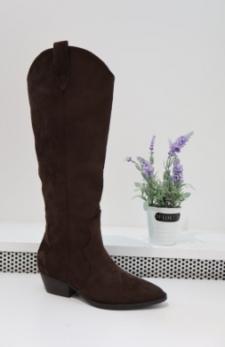 Kozaki damskie na obcasie (36-41) 1139 BROWN