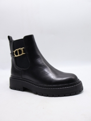Botki damskie ocieplane na płaskim (36-41) BM217 BLACK