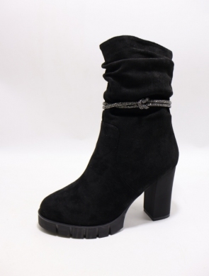 Botki damskie ocieplane na obcasie (36-41) A882 BLACK