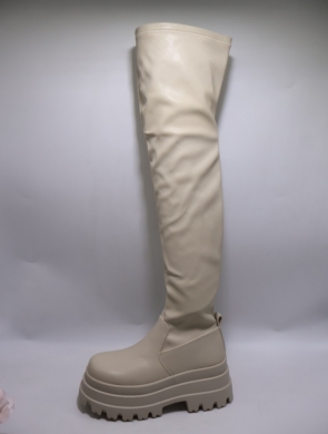 Kozaki damskie na płaskim (36-41) K383 BEIGE