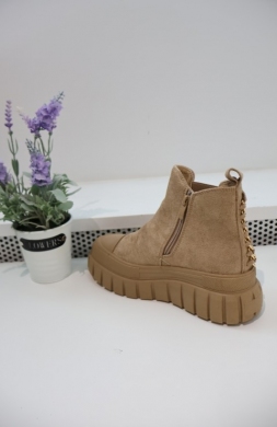 Botki damskie na płaskim (36-41) 26008 KHAKI