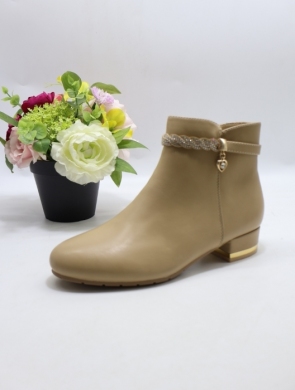 Botki damskie ocieplane na obcasie (36-41) DX2315 KHAKI