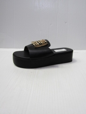 Klapki damskie na koturnie (36-41) F384 BLACK