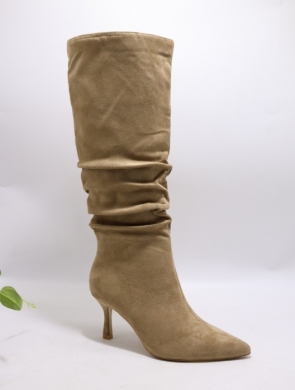 Kozaki damskie ocieplane na szpilce (36-41) H8-992 KHAKI