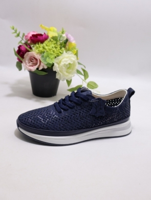 Buty sportowe damskie na płaskim (36-41) P-805 NAVY SKÓRA