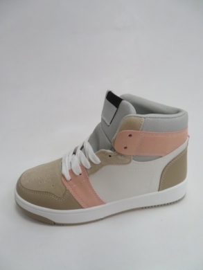 Sneakersy damskie wysokie (36-41) AB917 BEI/PINK