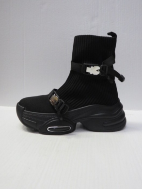 Sneakersy damskie wysokie (36-41) LG488 BLACK