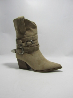 Botki damskie ocieplane na obcasie (36-41) 168-561 KHAKI