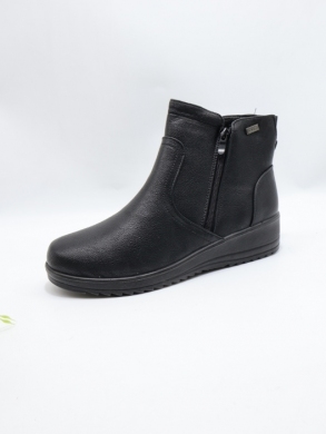 Botki damskie ocieplane na płaskim (39-431) DW33-23 BLACK