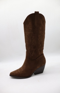 Kozaki damskie ocieplane na obcasie (36-41) 8-011A BROWN