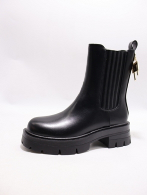 Botki damskie ocieplane na płaskim (36-41) 52127 BLACK